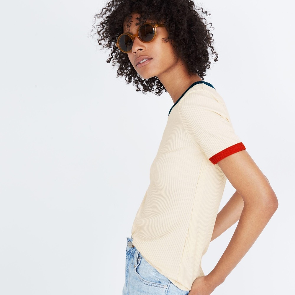 Madewell Colorblock RInger Tee SZ XL